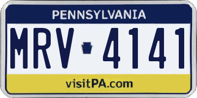 PA license plate MRV4141