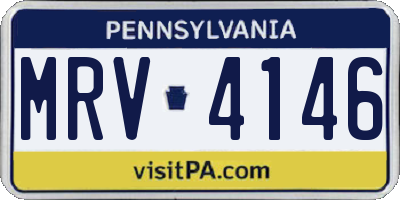 PA license plate MRV4146