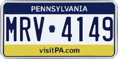 PA license plate MRV4149