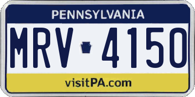 PA license plate MRV4150