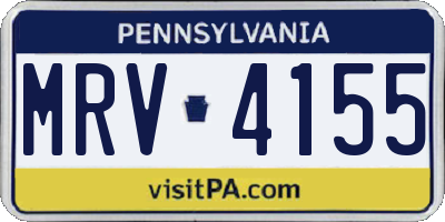 PA license plate MRV4155
