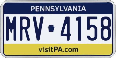 PA license plate MRV4158