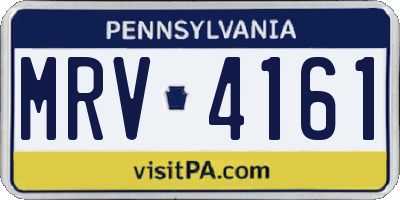 PA license plate MRV4161
