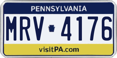 PA license plate MRV4176