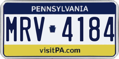 PA license plate MRV4184
