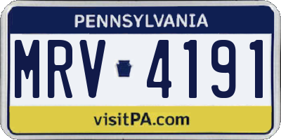 PA license plate MRV4191