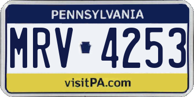 PA license plate MRV4253