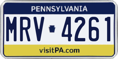 PA license plate MRV4261