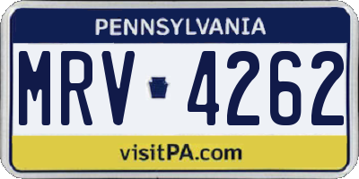 PA license plate MRV4262