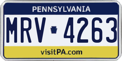PA license plate MRV4263