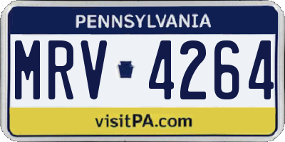 PA license plate MRV4264
