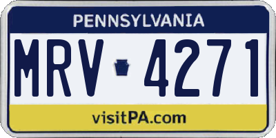 PA license plate MRV4271
