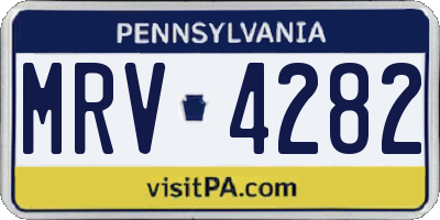 PA license plate MRV4282