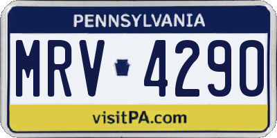 PA license plate MRV4290