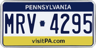 PA license plate MRV4295