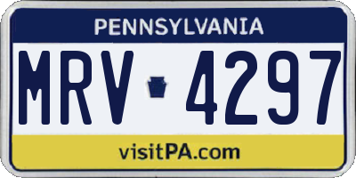 PA license plate MRV4297