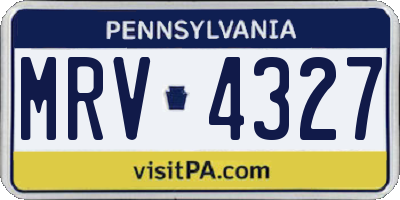 PA license plate MRV4327