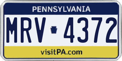 PA license plate MRV4372