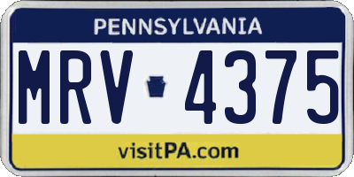 PA license plate MRV4375