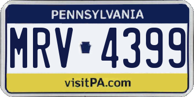 PA license plate MRV4399