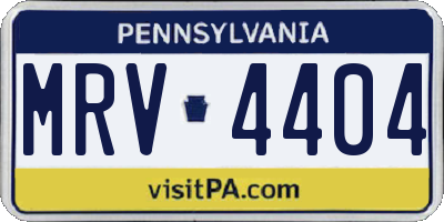 PA license plate MRV4404