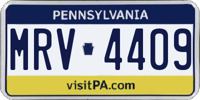 PA license plate MRV4409