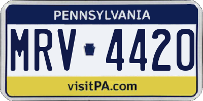 PA license plate MRV4420