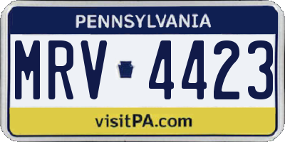 PA license plate MRV4423