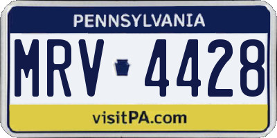 PA license plate MRV4428