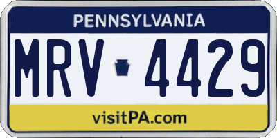 PA license plate MRV4429