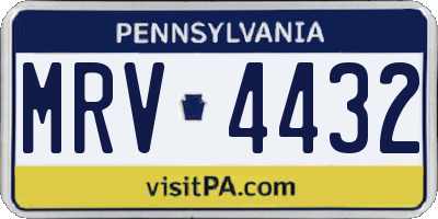 PA license plate MRV4432