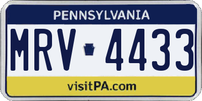 PA license plate MRV4433
