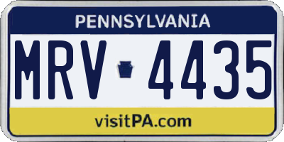 PA license plate MRV4435