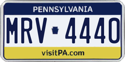 PA license plate MRV4440