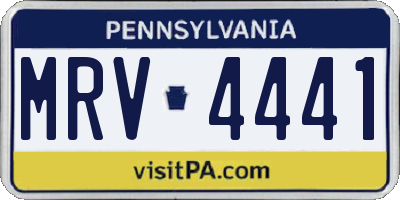 PA license plate MRV4441