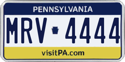PA license plate MRV4444
