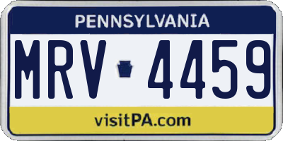 PA license plate MRV4459
