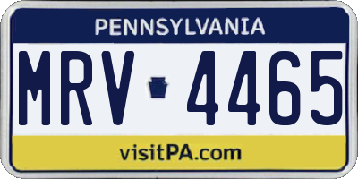 PA license plate MRV4465