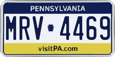 PA license plate MRV4469