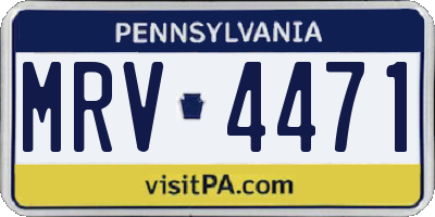 PA license plate MRV4471