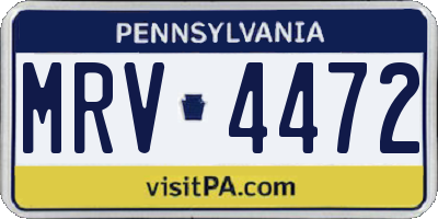 PA license plate MRV4472