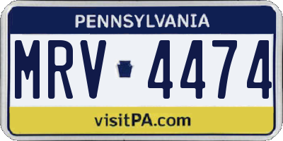PA license plate MRV4474