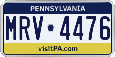 PA license plate MRV4476