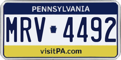PA license plate MRV4492