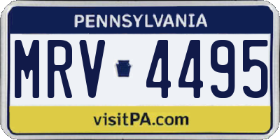 PA license plate MRV4495