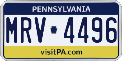PA license plate MRV4496