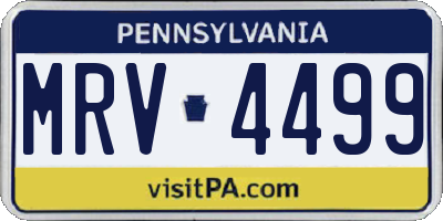 PA license plate MRV4499