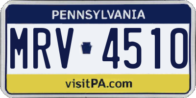 PA license plate MRV4510