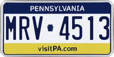 PA license plate MRV4513
