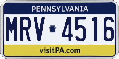 PA license plate MRV4516